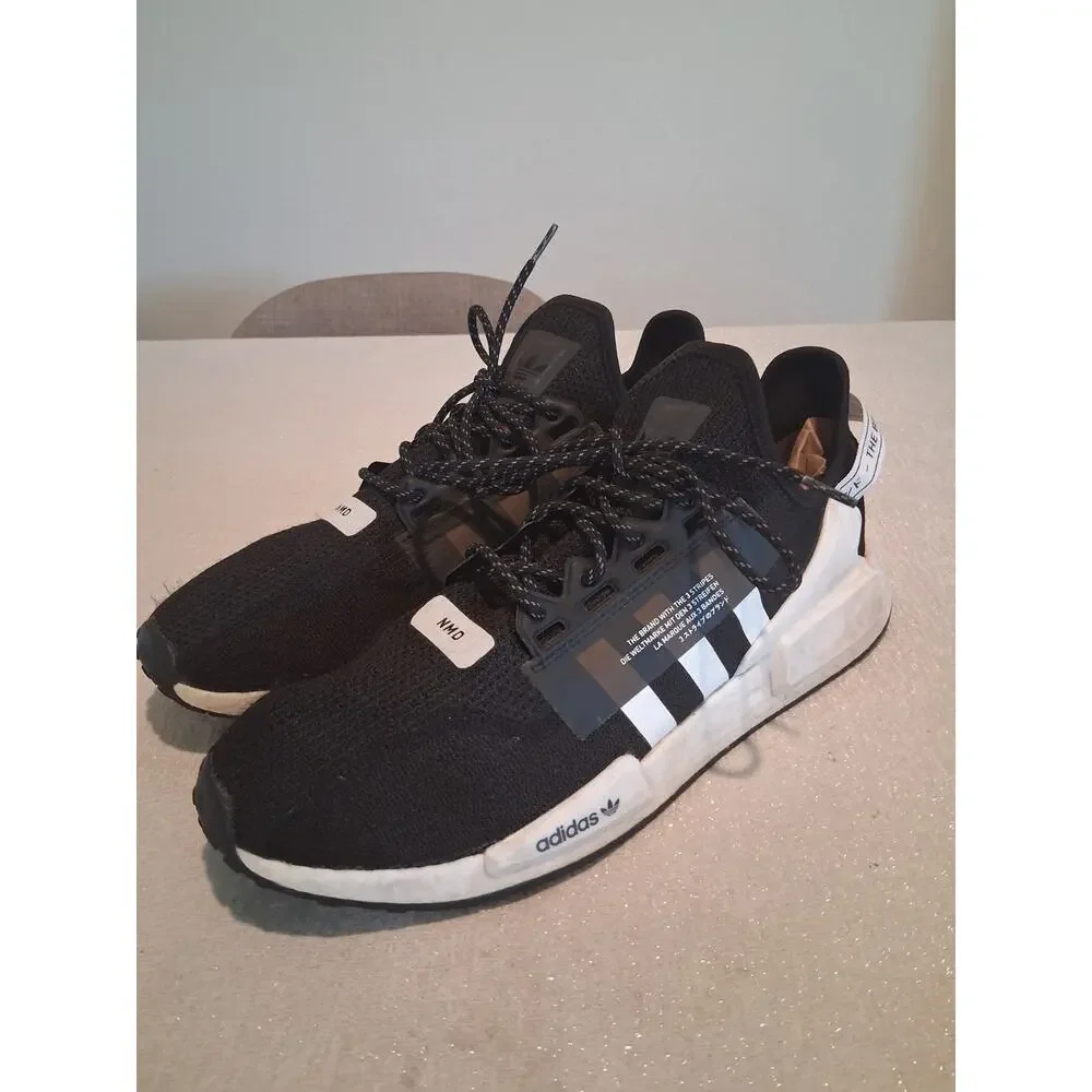 adidas NMD R1 V2 Core Black White Men's Size 14 Sneakers FV9021 Running Shoes